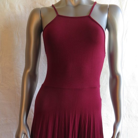 LA Hearts Burgundy Spaghetti Strap Dress - Picture 1 of 8